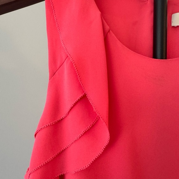 LOFT Pink Sheath Mini Dress with Flutter Sleeves - Picture 3 of 12